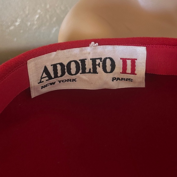 ICONIC 1960's DESIGNER RED FELT 'NEWSBOY' STYLE HAT + FAUX SNAKE BRIM & BUTTON - Picture 14 of 14